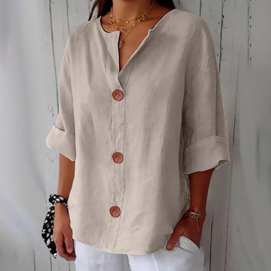 Andreina – Losvallende damesblouse met knopen
