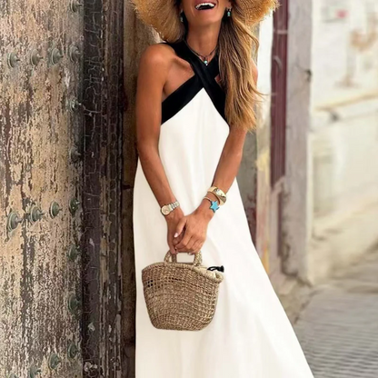 Kendall – Maxi-jurk met gekruiste haltertop voor dames