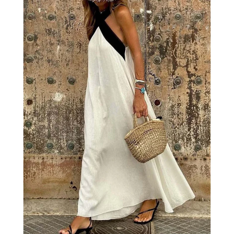 Kendall – Maxi-jurk met gekruiste haltertop voor dames
