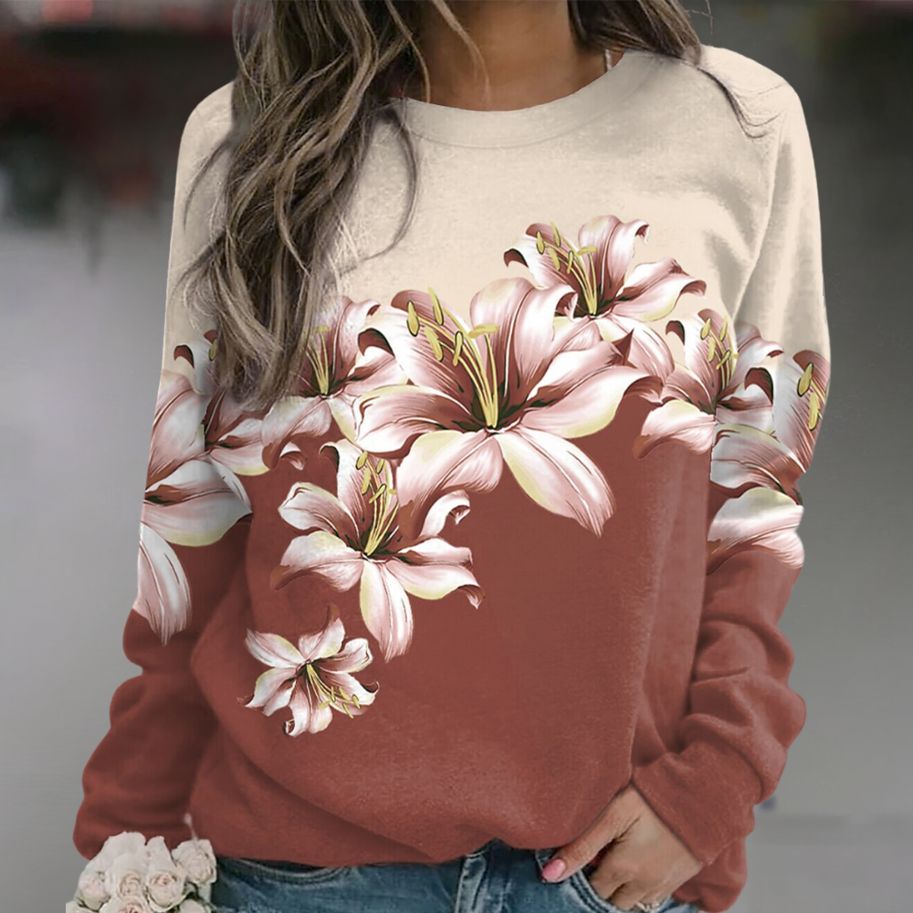 Jenely - Sweatshirt met bloemenprint voor dames