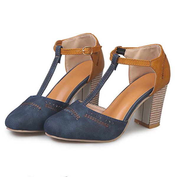 Aniceta - T-strap pumps met blokhak voor dames