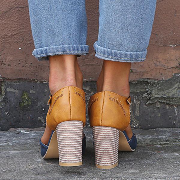 Aniceta - T-strap pumps met blokhak voor dames