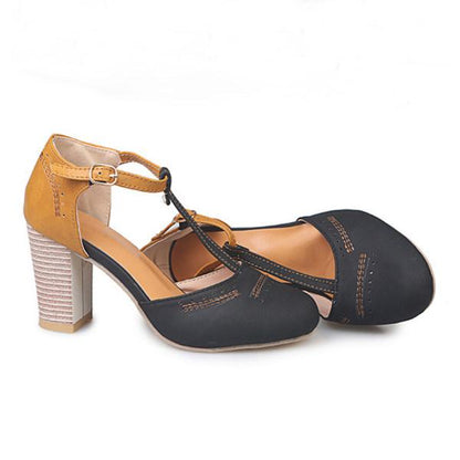 Aniceta - T-strap pumps met blokhak voor dames
