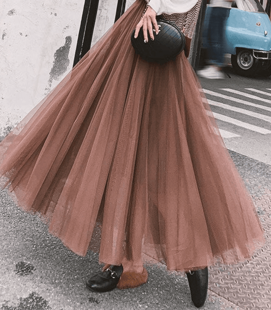 Irene - Luchtige dames maxi rok met hoge taille