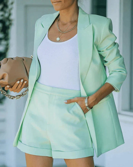 Amina - Dames shortpak met blazer en rechte pijp