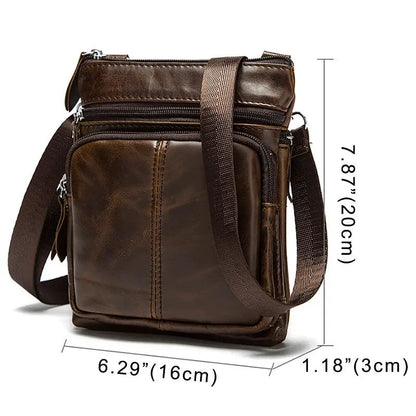 Nikolai - Leren crossbodytas met meerdere compartimenten voor mannen