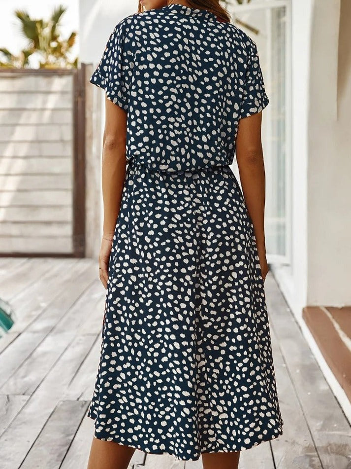 Nadezhda - V-hals zomerjurk met knoopsluiting voor dames