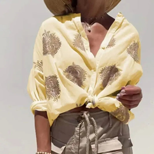 Chiara - Losvallende blouse met borduursel voor dames
