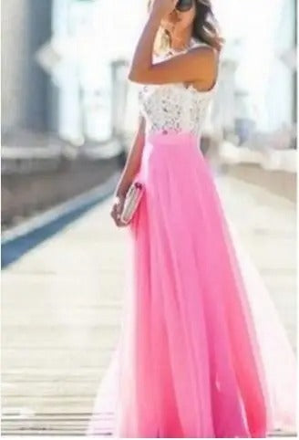 Nicoletta - Mouwloze avondjurk met hoge hals voor dames