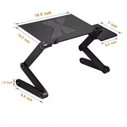 Verstelbare laptopstandaard met ventilatie en 360-graden draaibare basis