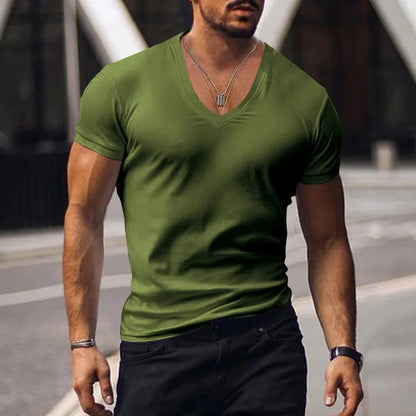 Volker - Heren slim-fit t-shirt met diepe v-hals
