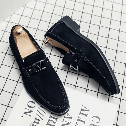 Raffaele - Herenloafers met hoekige belijning en metalen gespdetail