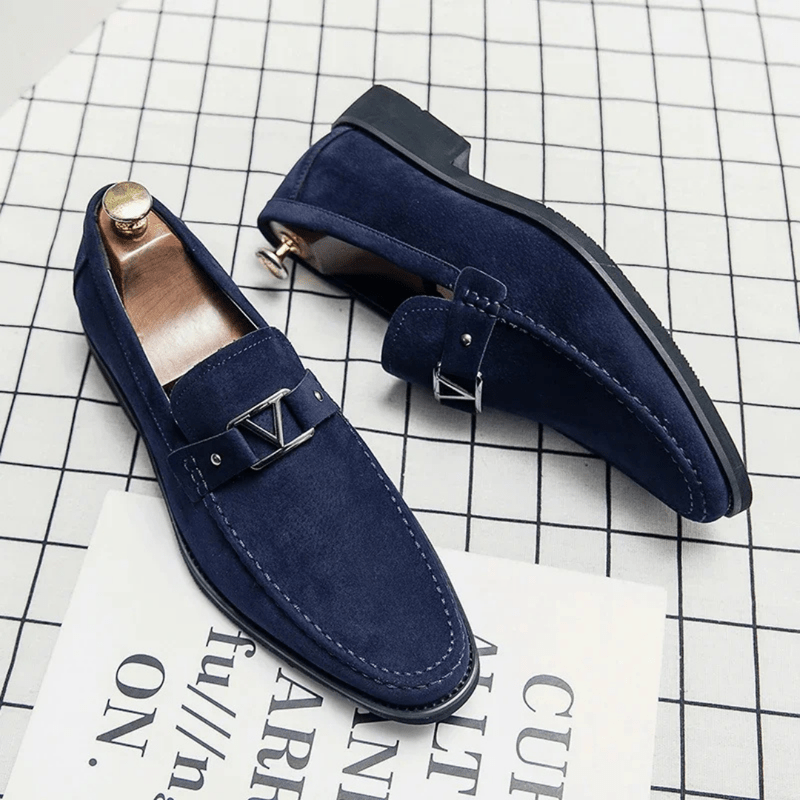 Raffaele - Herenloafers met hoekige belijning en metalen gespdetail