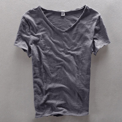 Cosimo - Heren T-shirt met v-hals en nonchalante afwerking