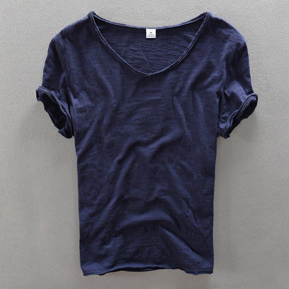 Cosimo - Heren T-shirt met v-hals en nonchalante afwerking