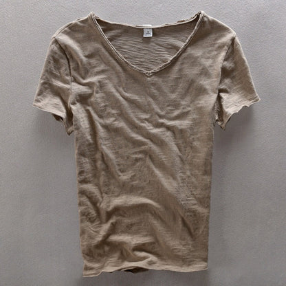 Cosimo - Heren T-shirt met v-hals en nonchalante afwerking