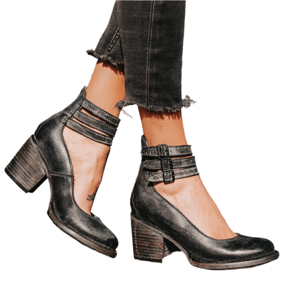 Sybilla - Elegante hoge hakken met dubbele bandjes