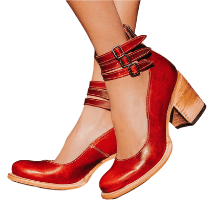 Sybilla - Elegante hoge hakken met dubbele bandjes