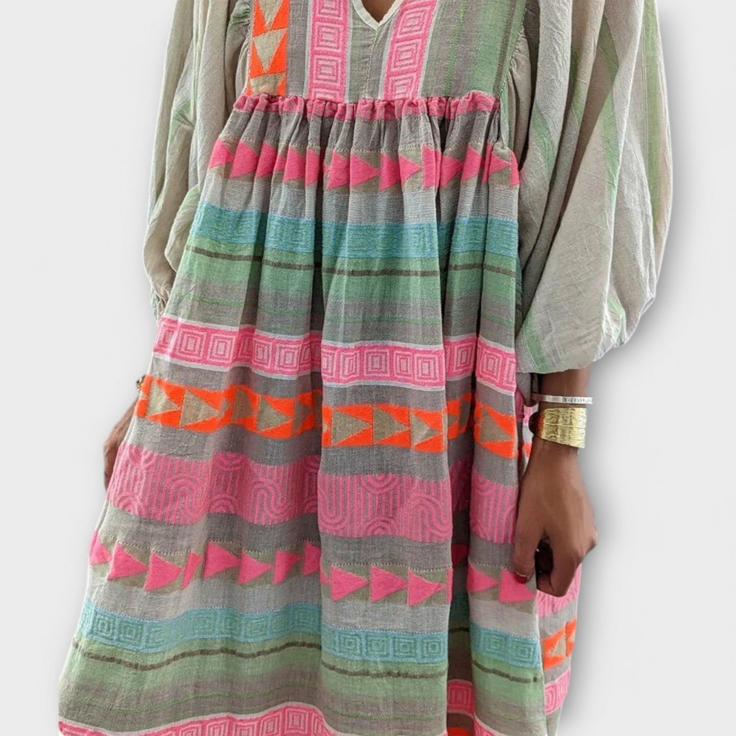 Candida - Zomerjurk met bohemian v-hals