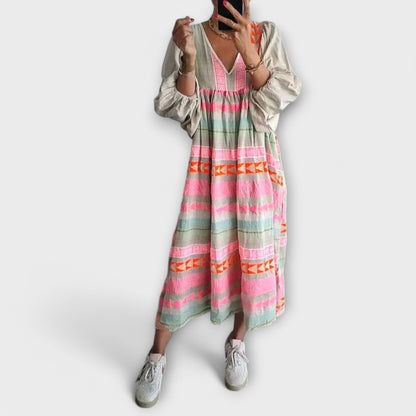 Candida - Zomerjurk met bohemian v-hals