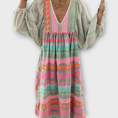 Candida - Zomerjurk met bohemian v-hals