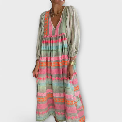 Candida - Zomerjurk met bohemian v-hals