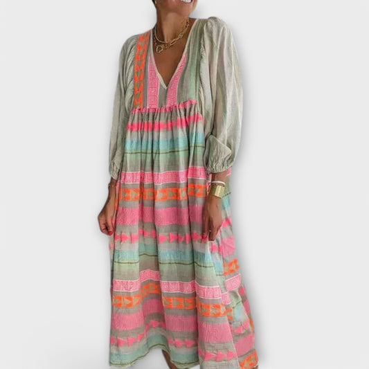 Candida - Zomerjurk met bohemian v-hals