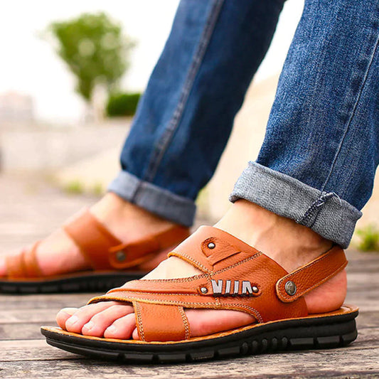 Siegfried - Heren sandalen met kruissluiting en flexibele zool