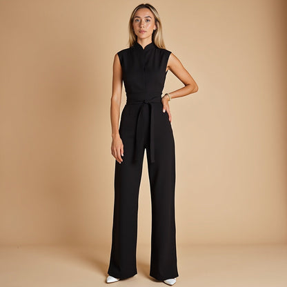 Nolene – Mouwloze wide-leg jumpsuit met strikceintuur voor dames