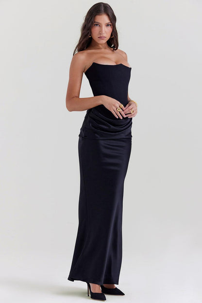 Ira - Elegante Strapless Avondjurk met Aansluitend Muiltje