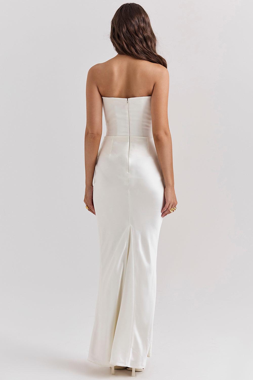 Ira - Elegante Strapless Avondjurk met Aansluitend Muiltje