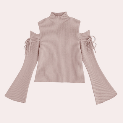 Zanna | Chique geribde trui met cold-shoulder design