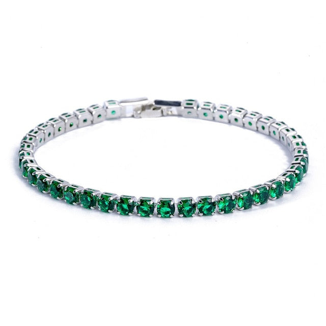 Damesarmband met ronde fonkelstenen in tennisstijl