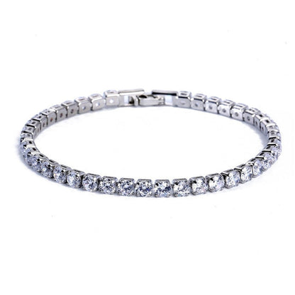 Damesarmband met ronde fonkelstenen in tennisstijl