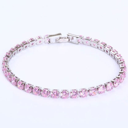 Damesarmband met ronde fonkelstenen in tennisstijl