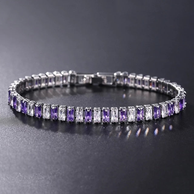Damesarmband met ronde fonkelstenen in tennisstijl