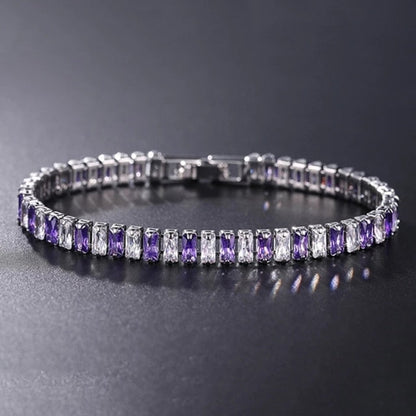 Damesarmband met ronde fonkelstenen in tennisstijl