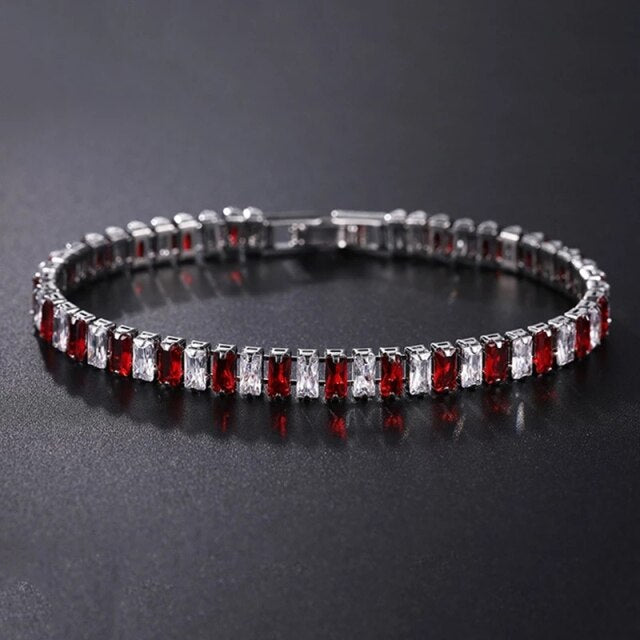 Damesarmband met ronde fonkelstenen in tennisstijl