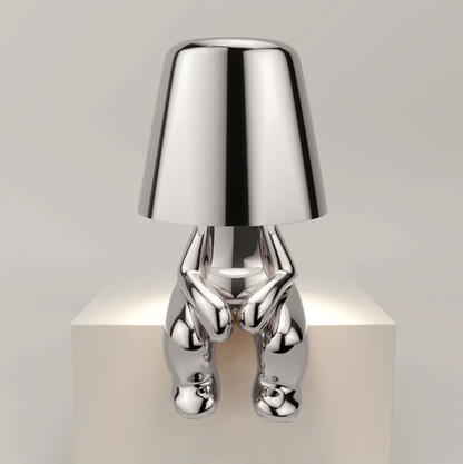 Kunstzinnige draadloze LED-tafellamp in moderne sculptuurvorm