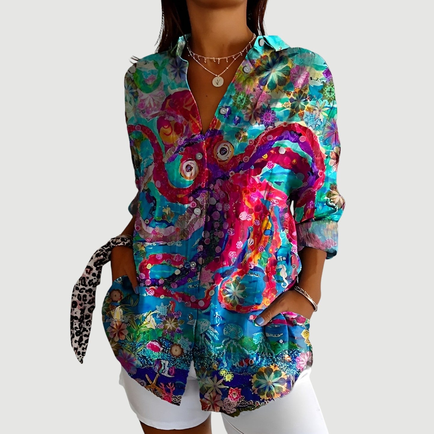 Jovanka - Statement damesblouse met doorknoopsluiting