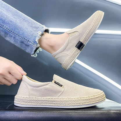 Sportieve stijl zwart wit heren espadrilles