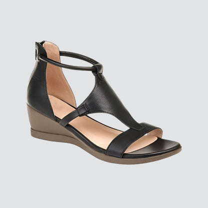Melania - Dames sandalen met sleehak en gesloten wreefdesign