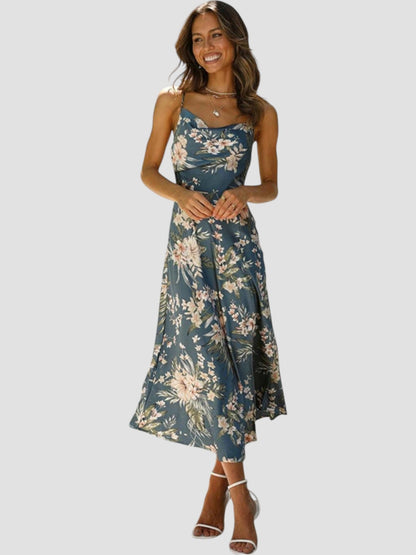 Bathilda - Mouwloze maxi zomerjurk met bloemenprint