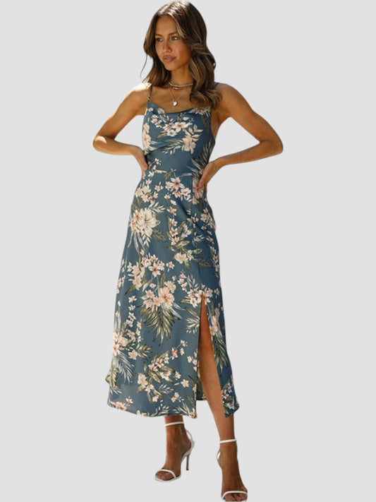 Bathilda - Mouwloze maxi zomerjurk met bloemenprint