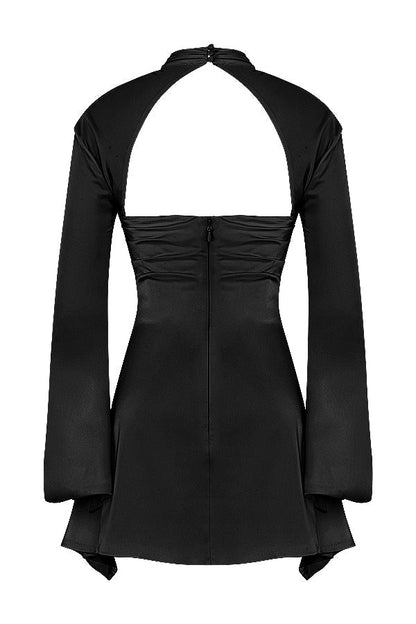 Melden - Gedrapeerde korset mini jurk voor vrouwen