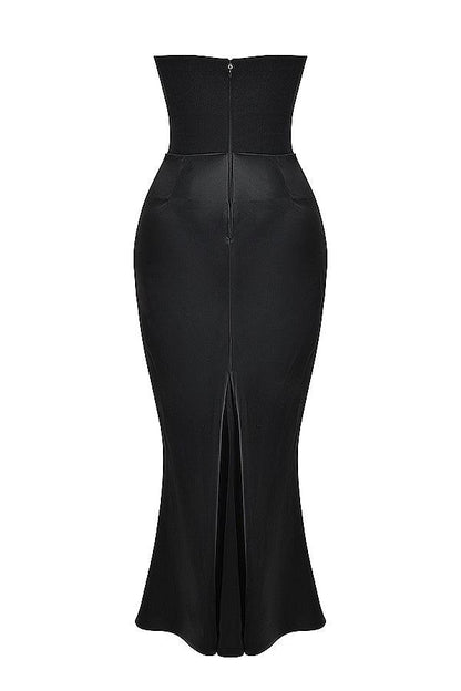 Ira - Elegante Strapless Avondjurk met Aansluitend Muiltje