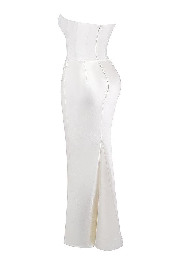 Ira - Elegante Strapless Avondjurk met Aansluitend Muiltje