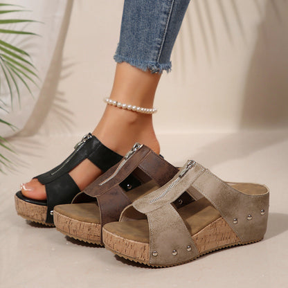 Isidora - Sleehak sandalen met open neus voor dames