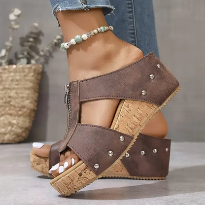 Isidora - Sleehak sandalen met open neus voor dames