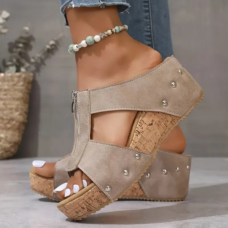 Isidora - Sleehak sandalen met open neus voor dames